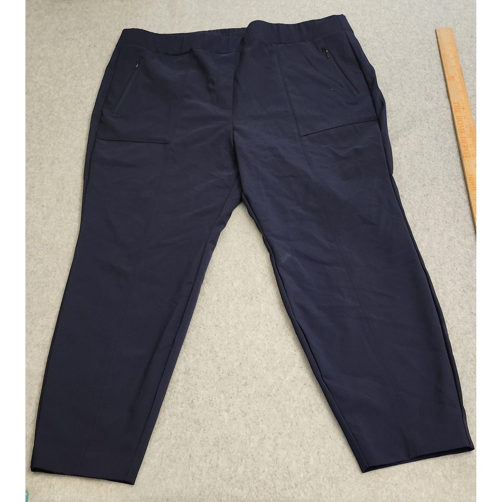 Lane Bryant Pants Womens 22 Navy Pull On Stretch Zip Pocket Tapered Ankle Tech
